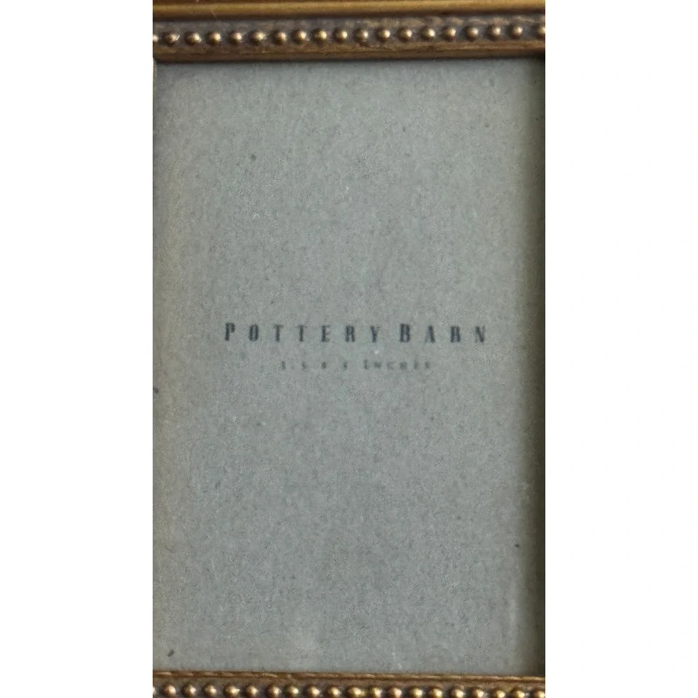 Pottery Barn Ornate Gold Beaded 3.5x5 Picture Frame Vintage Style Tabletop Decor